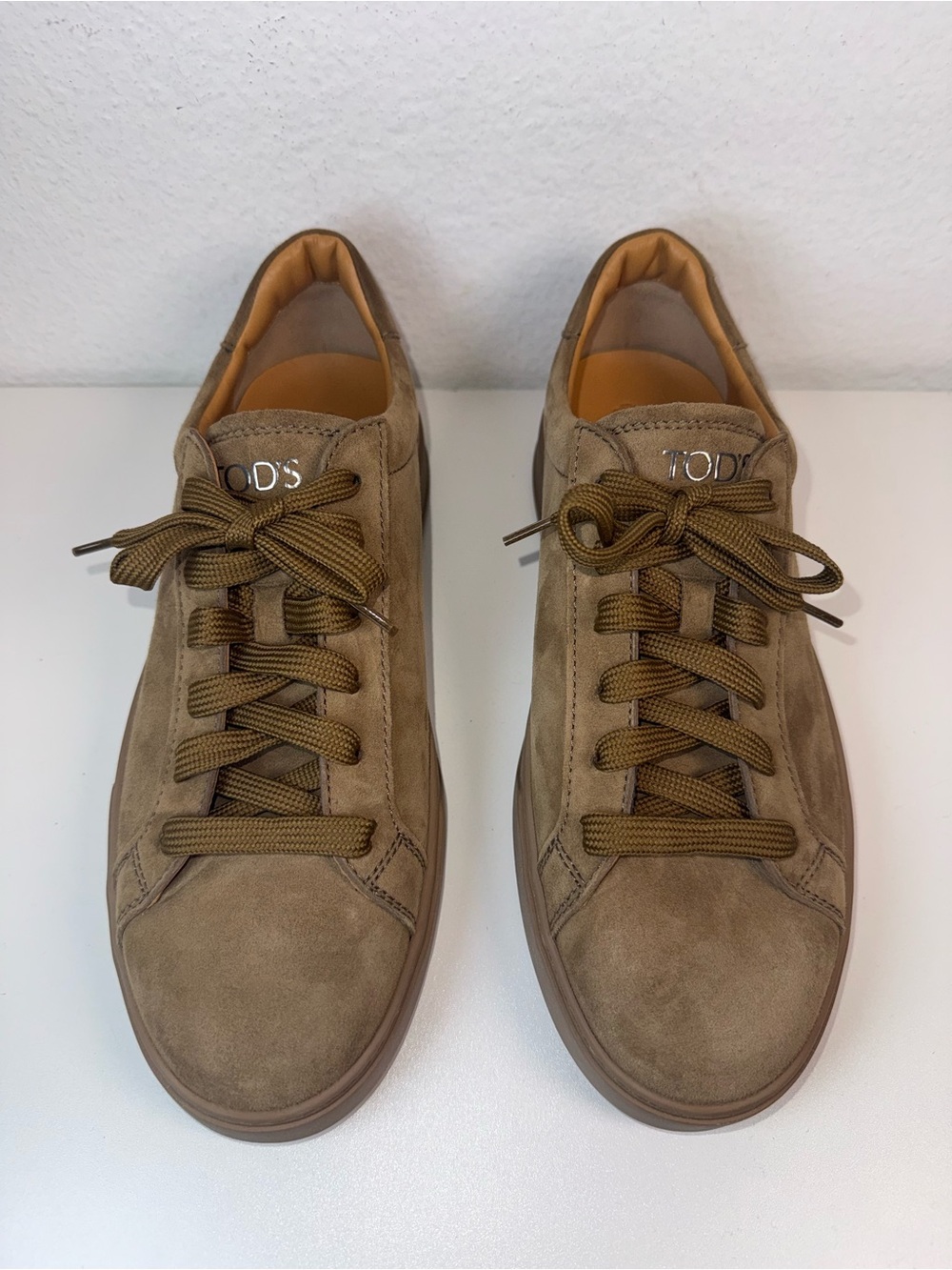 NWOB TOD'S Men's Pashmy Suede Sneakers - Camel Brown